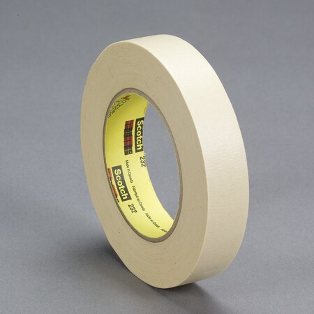 3M High Performance Masking Tape 232, Tan, 3/4 In X 60 Yd, 6.3 Mil 7010373495